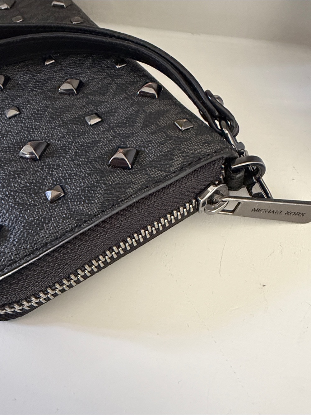 Michael Kors Studded Logo Zip Around Wristlet Wallet - Picture 3 of 7